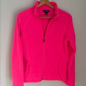 Lands' End Women's Neon Pink Full Zipper Jacket